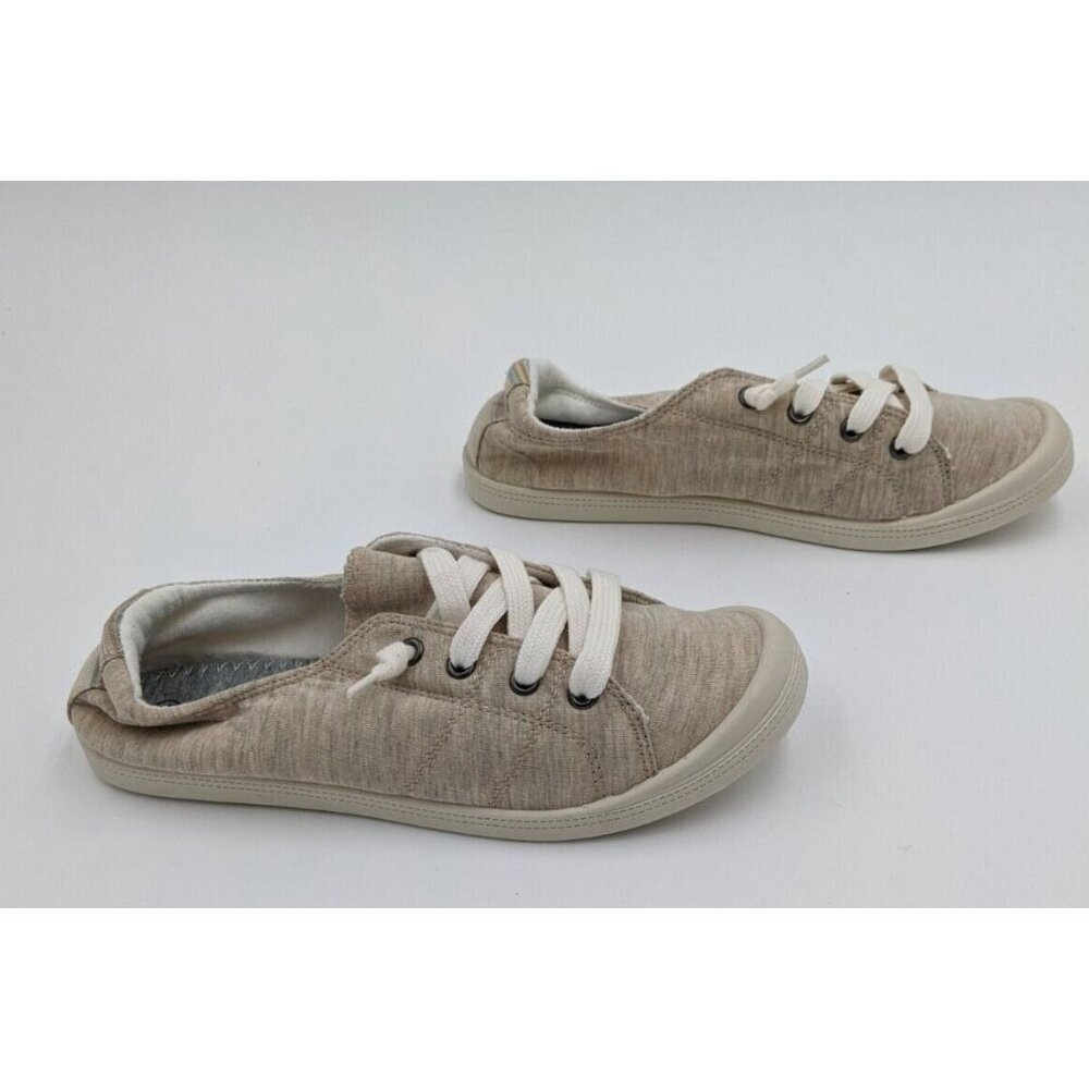 Forever Comfort Women's Sneakers Size 8.5 Beige Stretch Knit Flexible